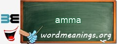 WordMeaning blackboard for amma